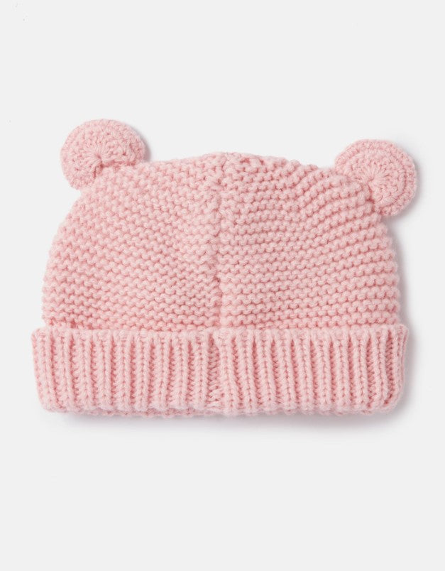 Joules, Accessories - Hats,  Joules Chummy Knitted Character Hat - Pale Pink Mouse