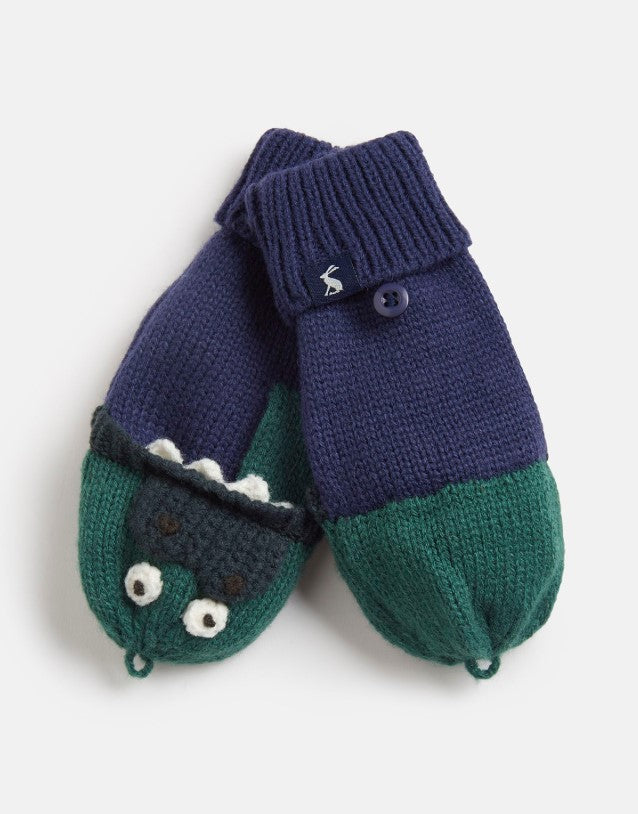 Joules, Accessories - Gloves & Mittens,  Joules Chummy Navy Green Dino Converter Gloves