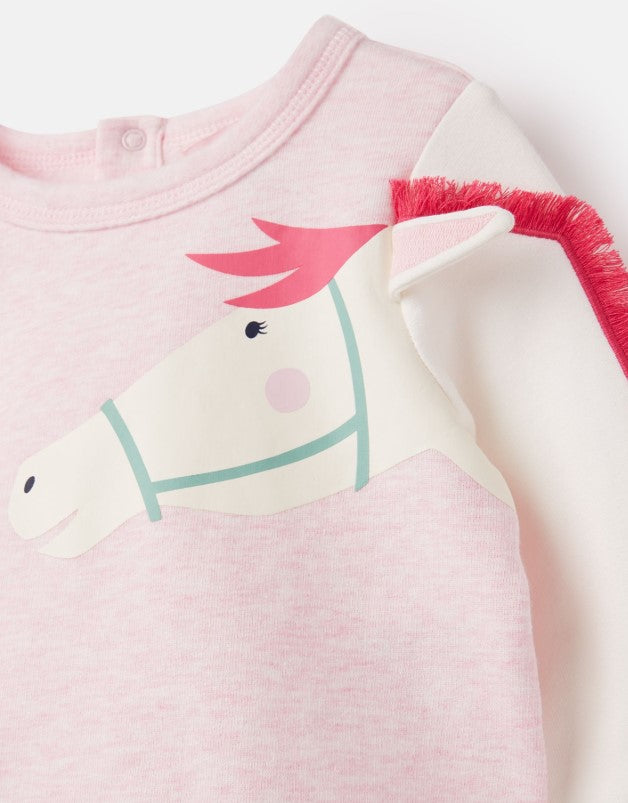 Joules, Baby Girl Apparel - Shirts & Tops,  Joules Dash Pink Horse Applique Sweatshirt