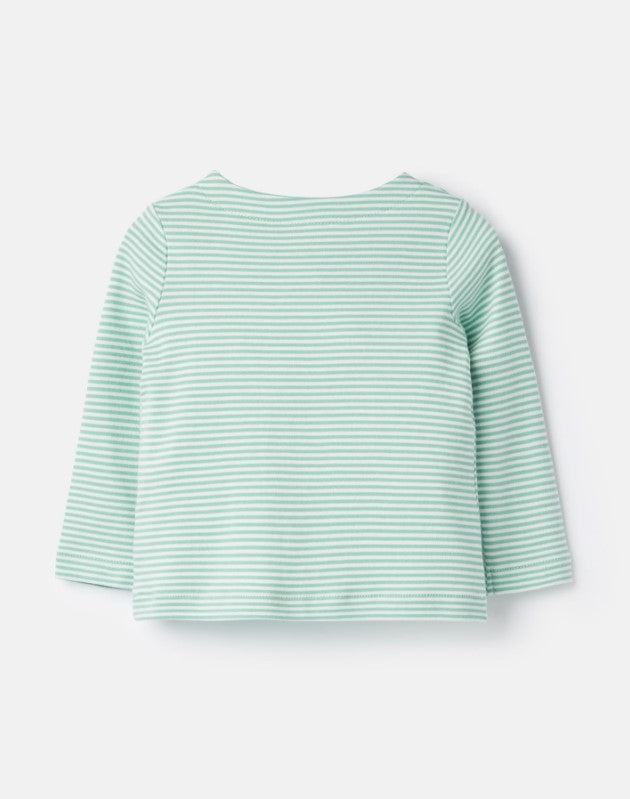 Joules, Baby Girl Apparel - Shirts & Tops,  Joules Harriet Green Stripe Geese Applique Top
