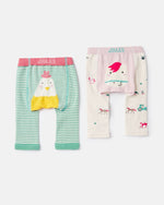 Joules, Baby Girl Apparel - Leggings,  Joules Lively Multi Chick Horse 2 Pack Intarsia Legging