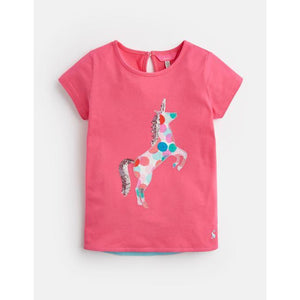 Joules, Girl - Tees,  Joules Maggie Pink Unicorn Shirt