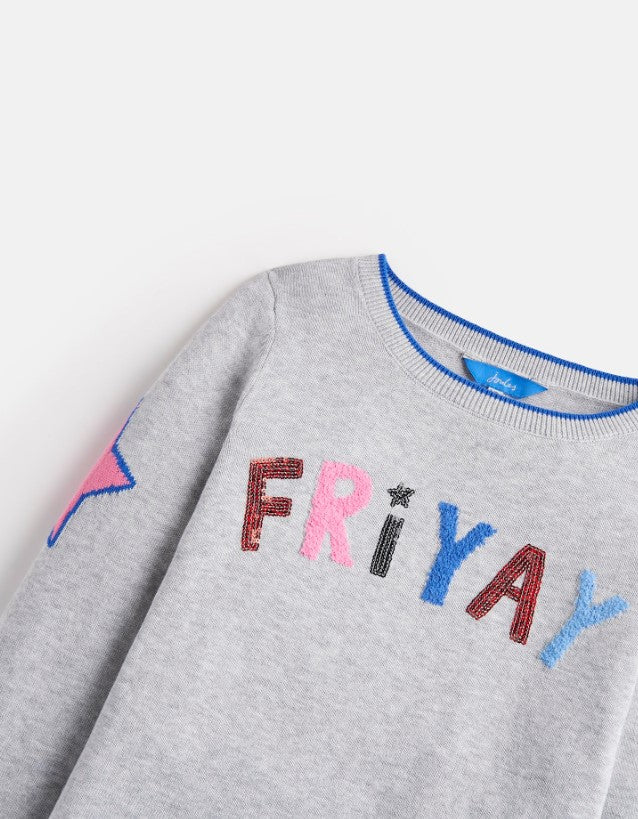 Joules Miranda Grey Friyay Intarsia Sweater Eden Lifestyle