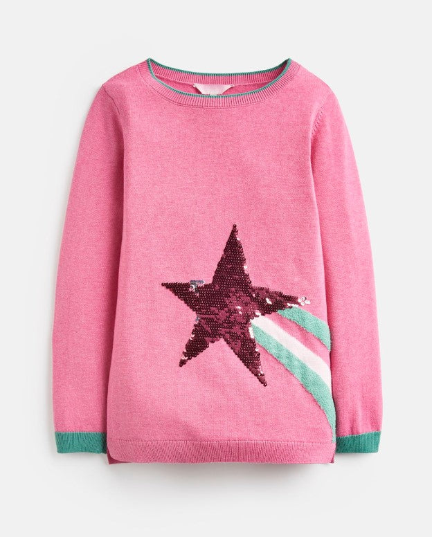 Joules, Girl - Sweaters,  Joules Miranda Blossom Shooting Star Intarsia Sweater