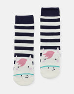 Joules, Accessories - Socks,  Joules Neat Feet Navy Stripe Horse Character Socks