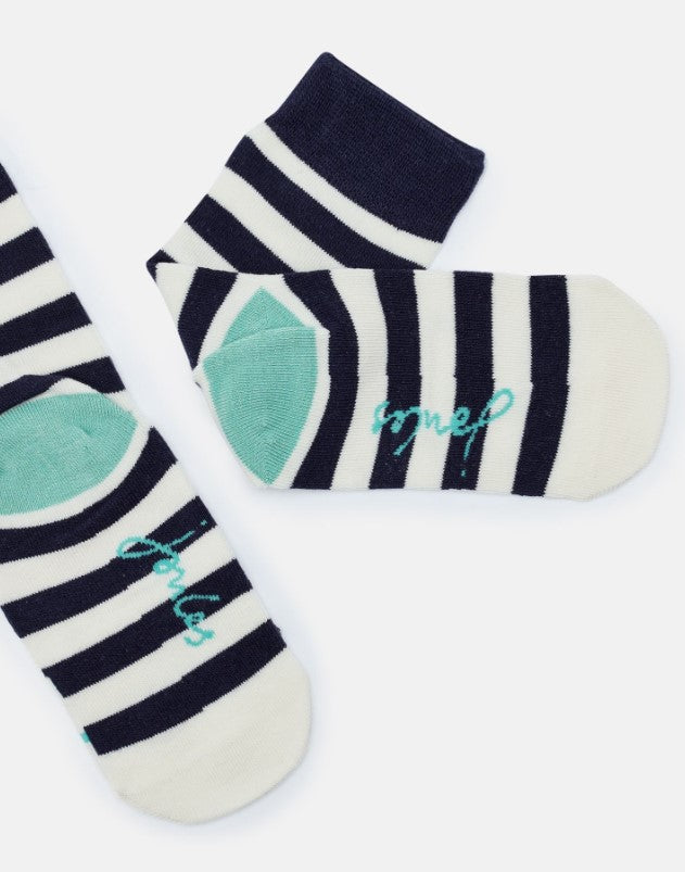 Joules, Accessories - Socks,  Joules Neat Feet Navy Stripe Horse Character Socks