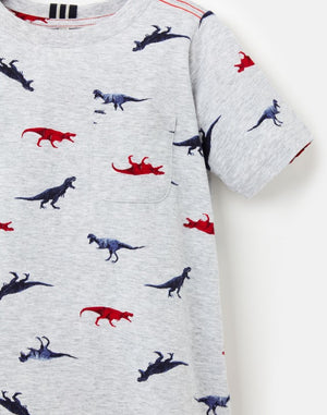 Joules, Boy - Tees,  Joules Olly Grey Dinosaurs Printed Tee