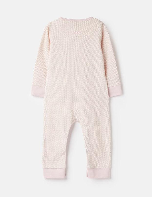 Joules, Baby Girl Apparel - Rompers,  Joules Peepa Pink Cream Zigzag Waffle Romper