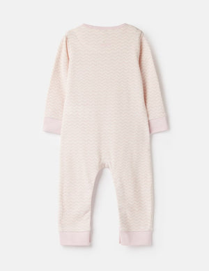 Joules, Baby Girl Apparel - Rompers,  Joules Peepa Pink Cream Zigzag Waffle Romper