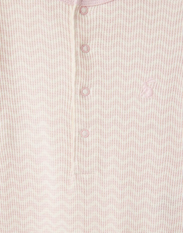 Joules, Baby Girl Apparel - Rompers,  Joules Peepa Pink Cream Zigzag Waffle Romper