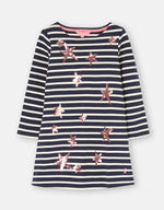 Joules, Girl - Dresses,  Joules Riviera Luxe Navy Star Stripe Long Sleeve Shift Dress