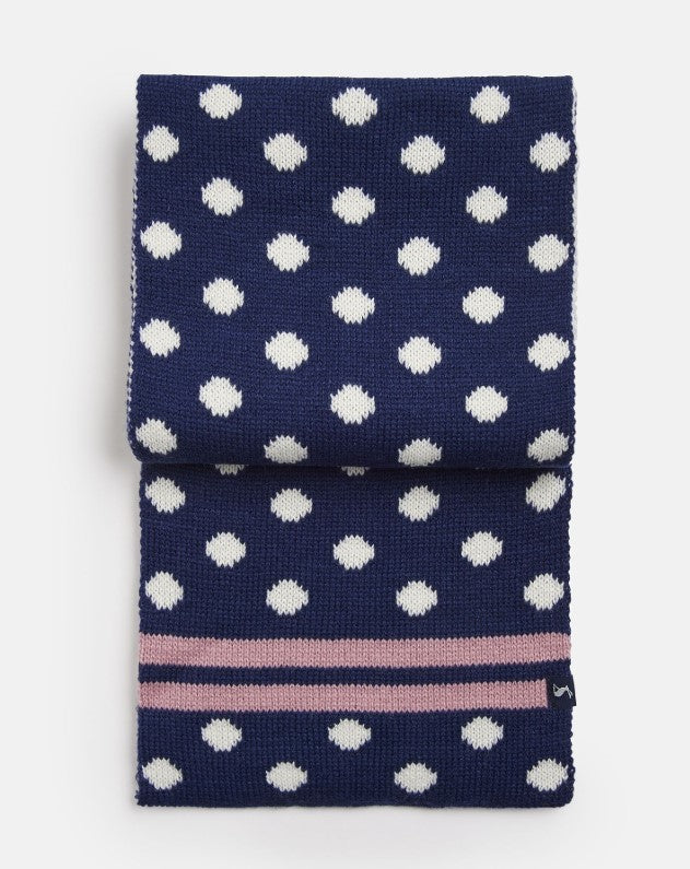 Joules, Accessories - Gloves & Mittens,  Joules Snowy Navy Spot Hat and Scarf Set