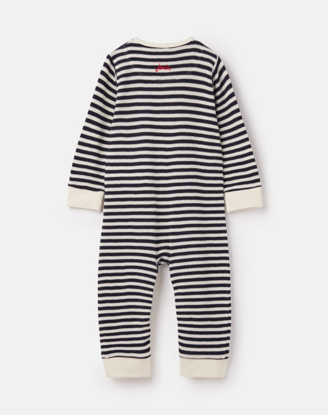 Joules, Baby Boy Apparel - Rompers,  Joules Webley Navy Stripe Waffle Babygrow