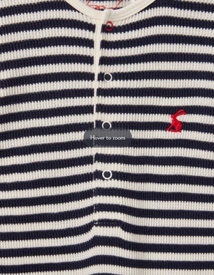 Joules, Baby Boy Apparel - Rompers,  Joules Webley Navy Stripe Waffle Babygrow