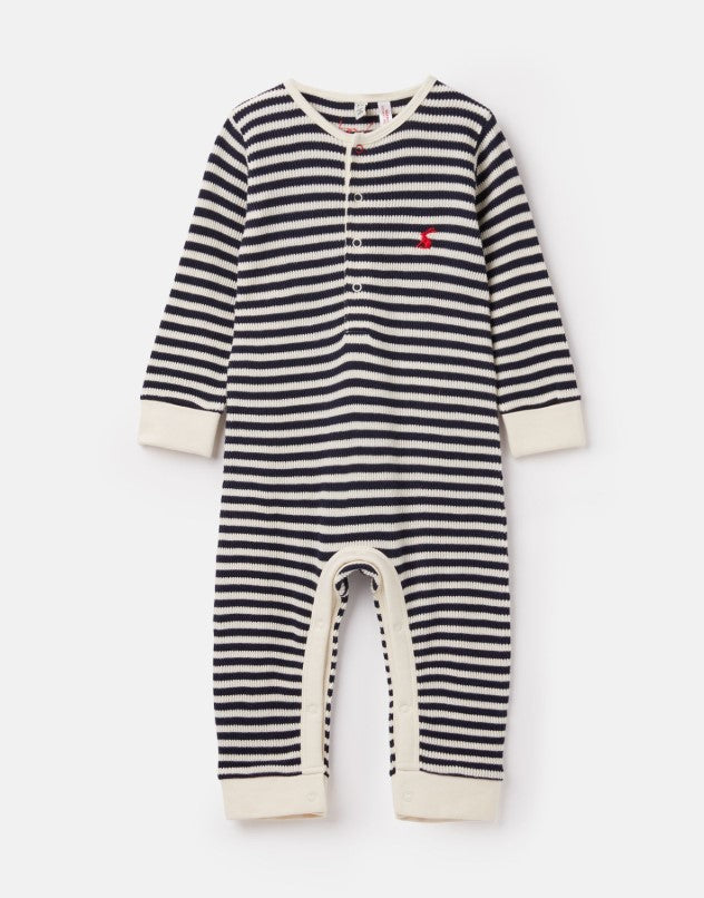 Joules, Baby Boy Apparel - Rompers,  Joules Webley Navy Stripe Waffle Babygrow