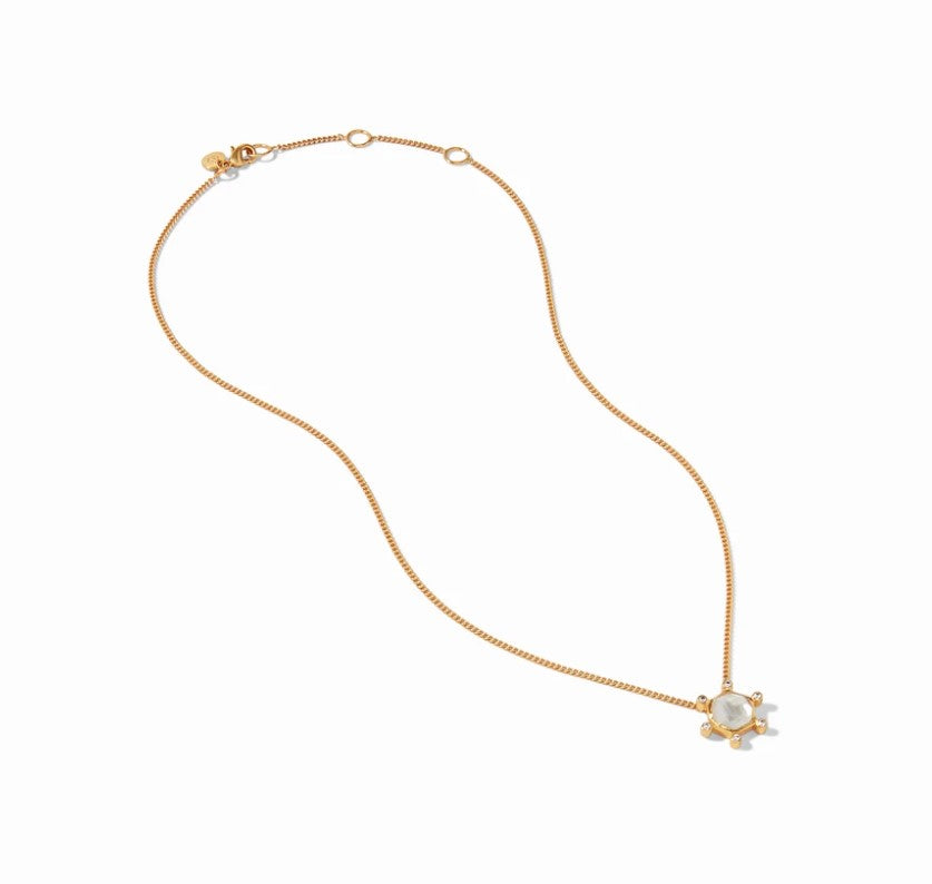 Julie Vos, Accessories - Jewelry,  Julie Vos - Cosmo Solitaire Necklace Gold Iridescent Clear Crystal
