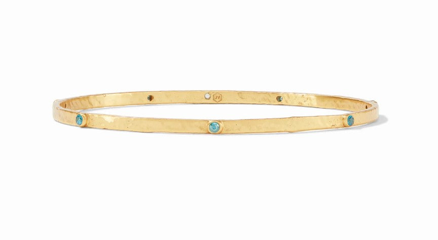 Julie Vos, Accessories - Jewelry,  Julie Vos - Crescent Bangle Gold Pacific Blue CZ