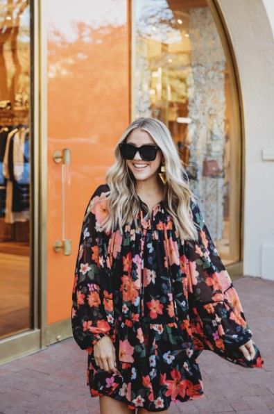 Eden Lifestyle, Women - Dresses,  Floral Chiffon Dress