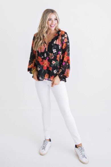 Karlie, Women - Shirts & Tops,  Floral Chiffon Top
