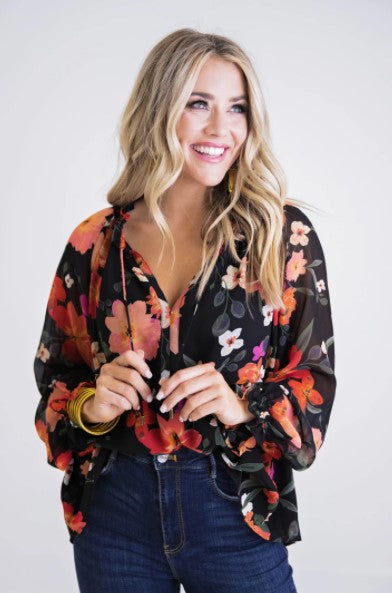 Karlie, Women - Shirts & Tops,  Floral Chiffon Top