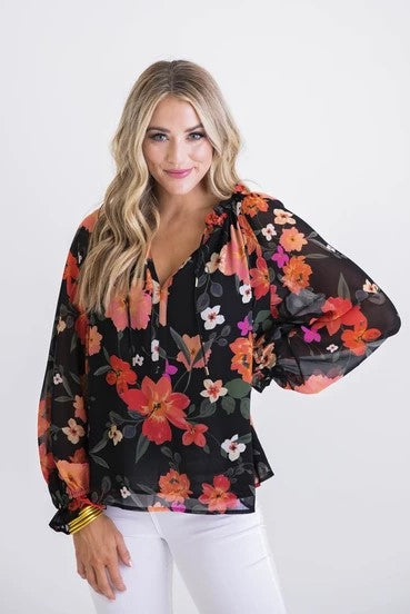 Karlie, Women - Shirts & Tops,  Floral Chiffon Top