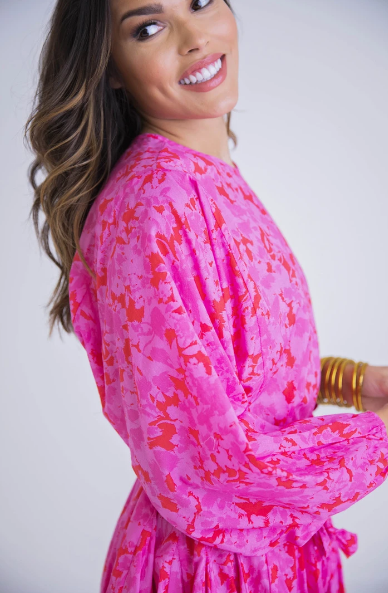 Floral Party Braid Belt Dress - Eden Lifestyle