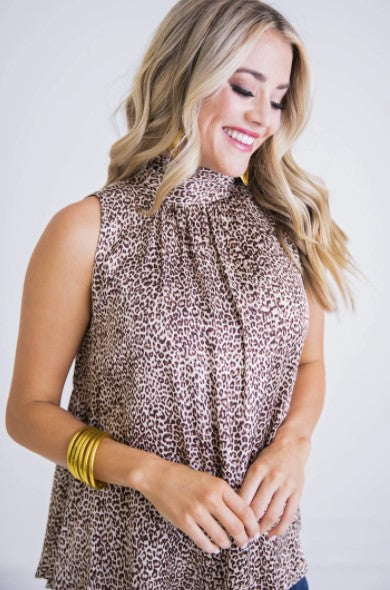 Karlie, Women - Shirts & Tops,  Leopard Ivory Tie Halter Top