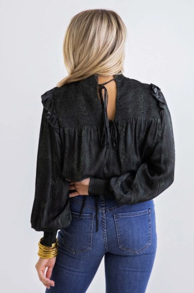 Karlie, Women - Shirts & Tops,  Hunter Snake Ruffle Top