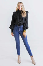 Karlie, Women - Shirts & Tops,  Hunter Snake Ruffle Top