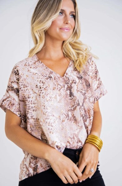 Karlie, Women - Shirts & Tops,  Snake Vneck Signature Top