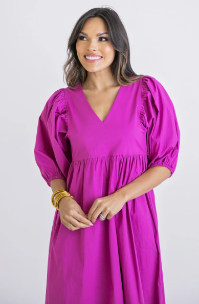 Poplin Vneck Maxi Dress - Eden Lifestyle