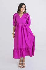 Poplin Vneck Maxi Dress - Eden Lifestyle