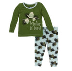 KicKee Pants, Girl - Pajamas,  Kickee Pants - Holiday Print Long Sleeve Pajama Set - Winter is Here