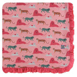 KicKee Pants, Baby - Blankets,  Kickee Pants - Print Ruffle Toddler Blanket - Strawberry Big Cats