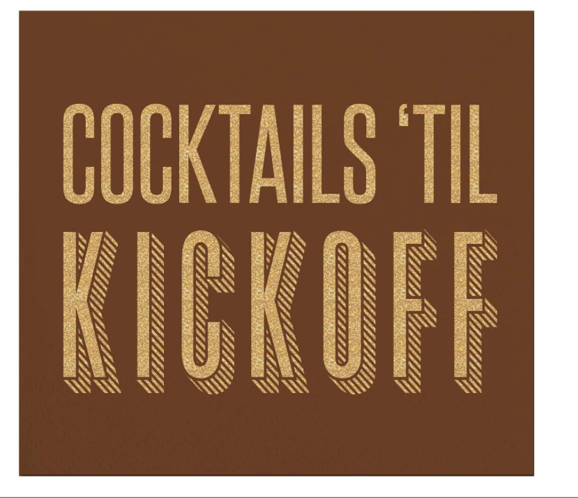 Cocktails til Kickoff Beverage Napkins - Eden Lifestyle