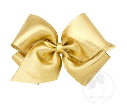 Wee Ones, Accessories - Bows & Headbands,  Wee Ones King Metallic Lame Overlay Bow