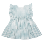 Pink Chicken, Girl - Dresses,  Pink Chicken Kit Dress Dusty Teal Gingham