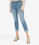 KUT from the Kloth Catherine High Rise Fab Ab Boyfriend (Benign Wash) - Eden Lifestyle