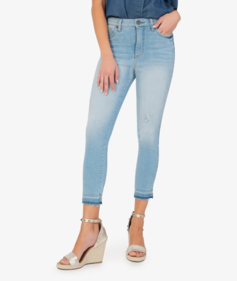 KUT from the Kloth Connie High Rise Fab Ab Slim Fit Crop Skinny (Eco-Friendly Anew Wash) - Eden Lifestyle