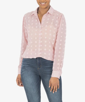 KUT from the Kloth, Women - Shirts & Tops,  KUT from the Kloth - BILLA BUTTON DOWN SHIRT (ROSE)