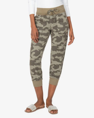 KUT from the Kloth Mirabella Drawcord Jogger (Olive Camo) - Eden Lifestyle