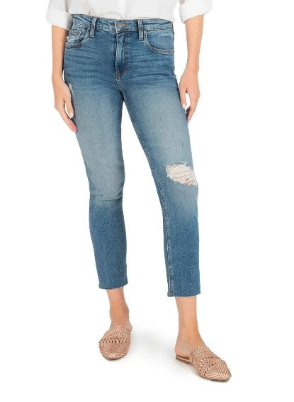 KUT from the Kloth, Women - Denim,  KUT from the Kloth Rachael Ripped Raw Hem Crop Mom Jeans