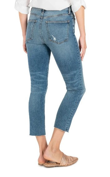 KUT from the Kloth, Women - Denim,  KUT from the Kloth Rachael Ripped Raw Hem Crop Mom Jeans