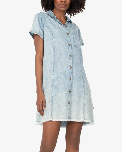 KUT from the Kloth Vittoria Shirt Dress (Light Wash) - Eden Lifestyle