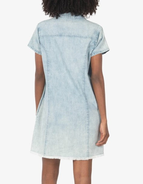 KUT from the Kloth Vittoria Shirt Dress (Light Wash) - Eden Lifestyle
