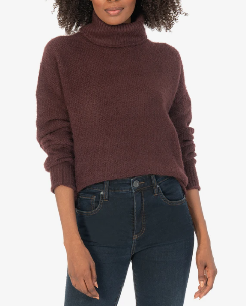 KUT from the Kloth Hailee Knit Sweater Wine - Eden Lifestyle