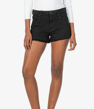 KUT from the Kloth Jane High Rise Short with Fray - Black - Eden Lifestyle