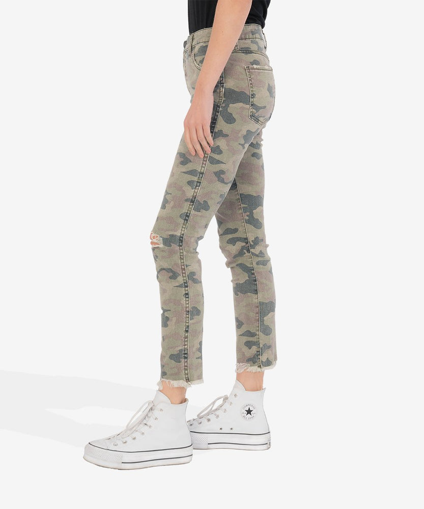 KUT from the Kloth Reese High Rise Fab Ab Ankle Straight Leg (Camo) - Eden Lifestyle