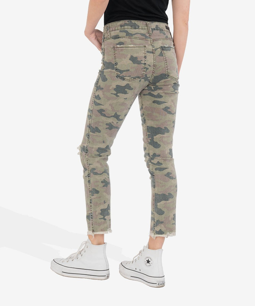 KUT from the Kloth Reese High Rise Fab Ab Ankle Straight Leg (Camo) - Eden Lifestyle