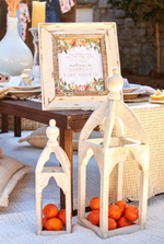 Mud Pie White Crown Lantern Set - Eden Lifestyle